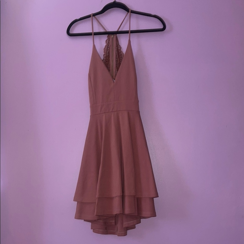 Windsor Pink High-Low Halter Sundress